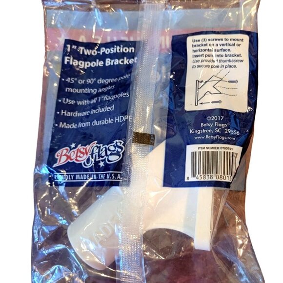 Betsy Flags White Flag Pole Bracket 2 Position 45/90 USA NIP... JH1386050C - Picture 2 of 4